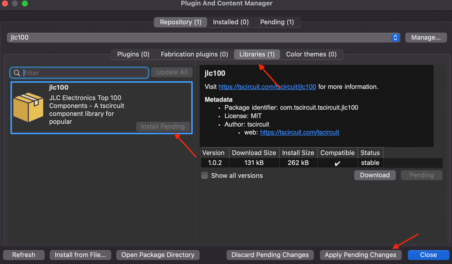 KiCad library import workflow in tscircuit